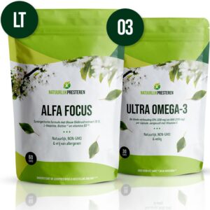 L-theanine, Omega-3 en Glidkruid pakket (LT + O3)