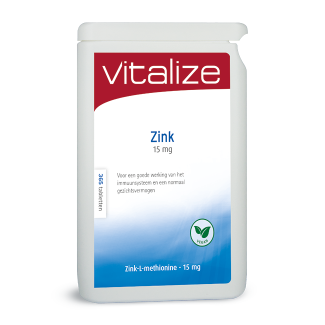 Vitalize Zink 15 mg 365 tabletten