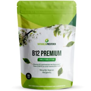 Vitamine B12 Smeltabletten - 1000 mcg - actieve vormen - 5-MTHF en B6 - 60 tabs - aardbeiensmaak